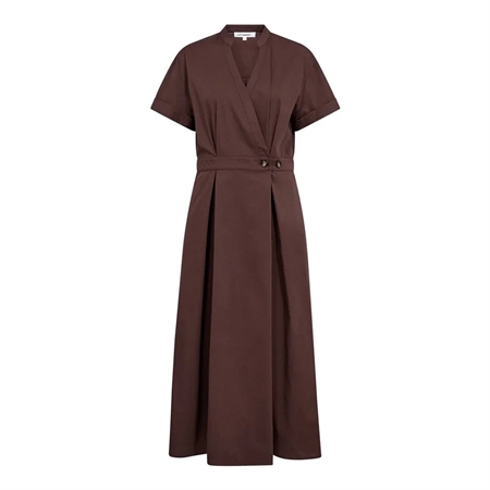 Co'Couture ElaraCC Wrap SS Dress Dark Brown